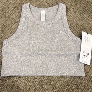 Alo Yoga Gray Seamless Delight High Neck Bra